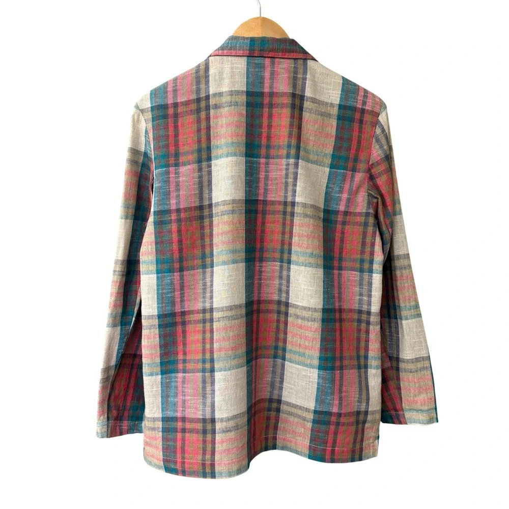Vintage Panther For Her Madras Plaid Blazer Jacket Preppy Nerd Size Small Boho - Picture 5 of 10